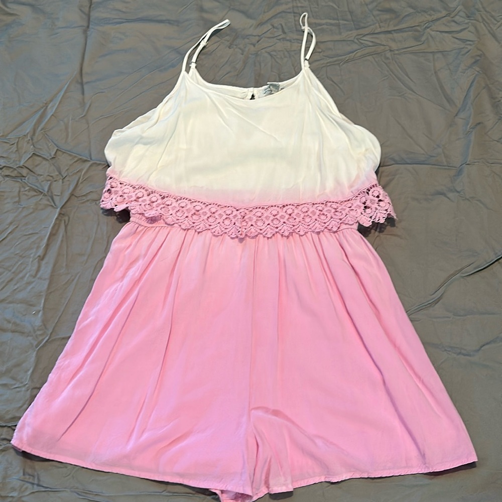Ombré pink and white romper